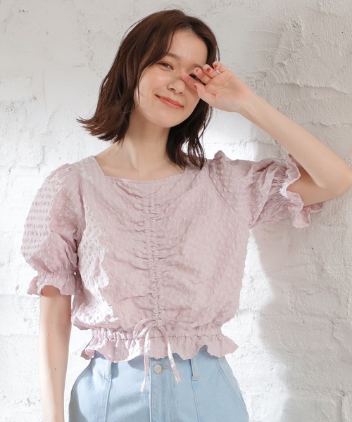 Honeys（ハニーズ）の「ドロストブラウス（シャツ/ブラウス・レディース・ブラック/ホワイト/ピンク・L/M/S）」の19枚目の写真