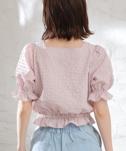 Honeys（ハニーズ）の「ドロストブラウス（シャツ/ブラウス・レディース・ブラック/ホワイト/ピンク・L/M/S）」の9枚目の写真