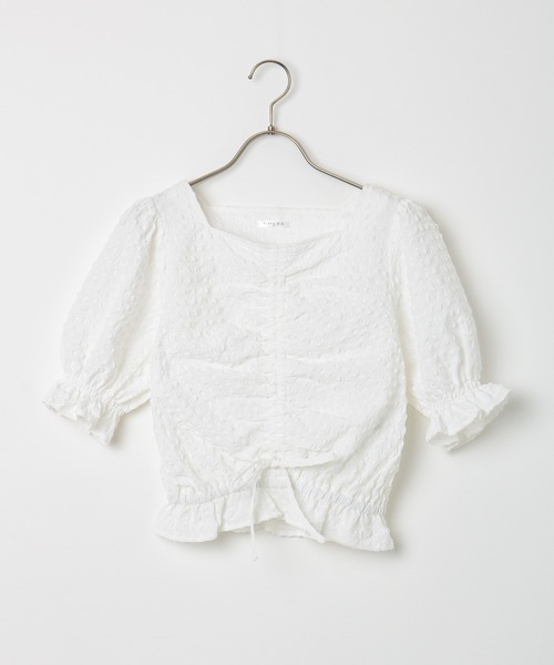 Honeys（ハニーズ）の「ドロストブラウス（シャツ/ブラウス・レディース・ブラック/ホワイト/ピンク・L/M/S）」の17枚目の写真