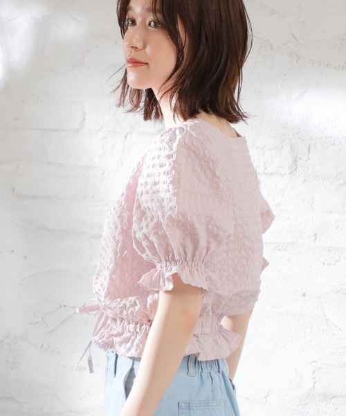 Honeys（ハニーズ）の「ドロストブラウス（シャツ/ブラウス・レディース・ブラック/ホワイト/ピンク・L/M/S）」の20枚目の写真