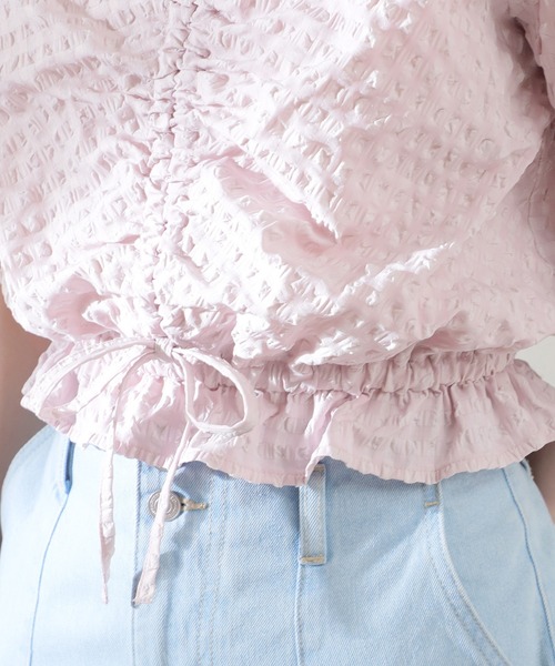 Honeys（ハニーズ）の「ドロストブラウス（シャツ/ブラウス・レディース・ブラック/ホワイト/ピンク・L/M/S）」の11枚目の写真