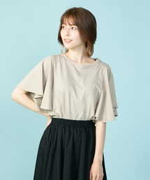 【C-FORT POINT/フォートポイント】袖のデザインでこなれ度UP シルケット袖フレアTシャツ レディース プルオーバー