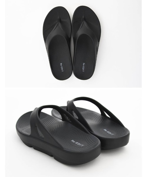 Re:EDIT（リエディ）の「[大きいサイズ有][ユニセックス]クッションフリップトングサンダル（サンダル・レディース・アイボリー/ブラック・S～Ｍ/L～LL/M～Ｌ/LL～3L）」の15枚目の写真