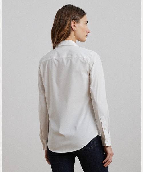 LAUREN RALPH LAUREN(ローレン ラルフ ローレン)の「イージーケア ストレッチコットン シャツ(シャツ/ブラウス・レディース・ホワイト・XXS/S/M/XS/L/XL)」の5枚目の写真