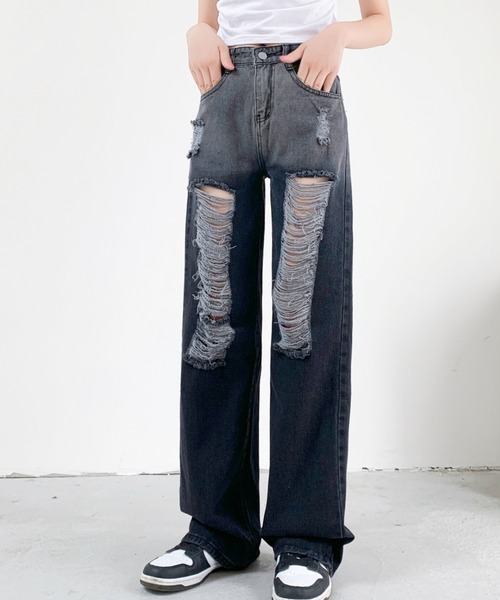 セール】【新色追加 】グラデーションデニムパンツ（デニムパンツ