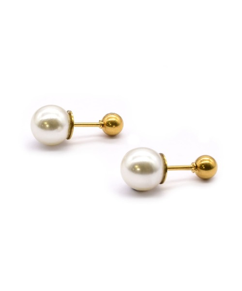 LHME（エルエイチエムイー）の「【WEB限定】”MELLOW”パールキャッチピアス/ボール/サージカルステンレス（金属アレルギー対応）【LHME / エルエイチエムイー】（ピアス（両耳用）・レディース・シルバー/ゴールド・ONE SIZE）」の5枚目の写真