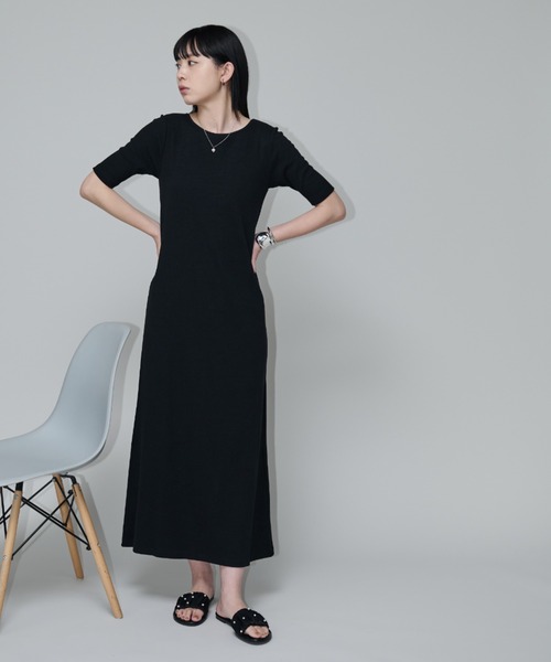 Aunt Marie's(アントマリーズ)の「カップ付きハーフスリーブロングワンピース(ワンピース・レディース・ホワイト/チャコールグレー/ブラック・SMALL/MEDIUM/LARGE)」の21枚目の写真