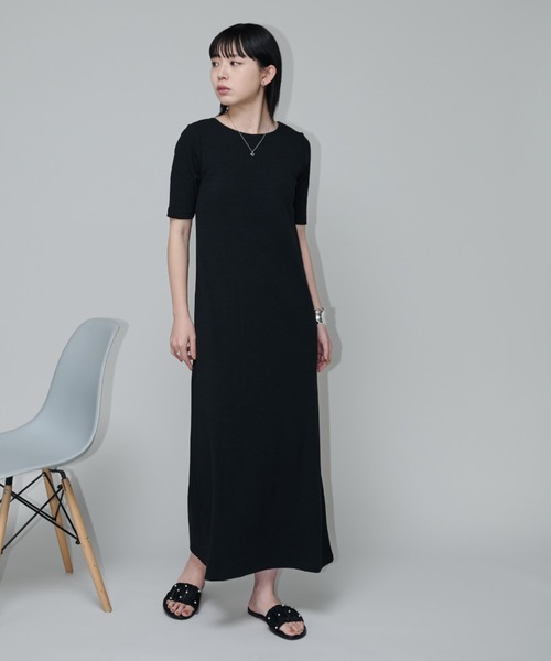 Aunt Marie's(アントマリーズ)の「カップ付きハーフスリーブロングワンピース(ワンピース・レディース・ホワイト/チャコールグレー/ブラック・SMALL/MEDIUM/LARGE)」の22枚目の写真