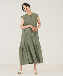 qualite | ソフトタフタティアードワンピース(ワンピース)