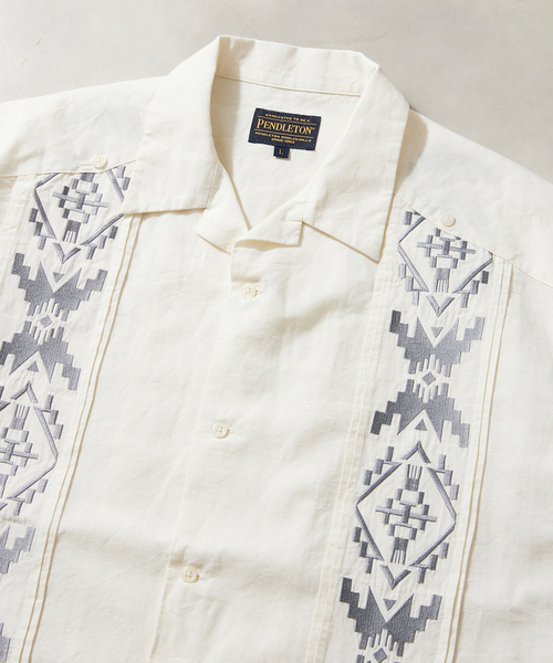 PENDLETON(ペンドルトン)の「【PENDLETON / ペンドルトン】別注 パターン刺繍 オープンカラーシャツ(シャツ/ブラウス・メンズ・ブラック/ベージュ/ネイビー/グレー・MEDIUM/LARGE)」の4枚目の写真