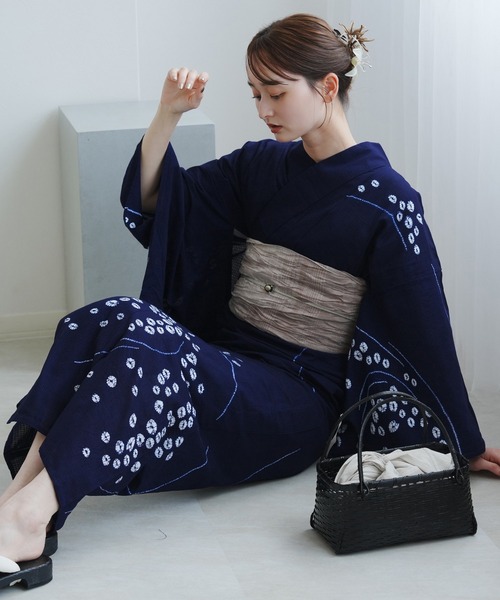 新品未使用！京鹿の子絞老舗絞彩苑種田　浴衣　百貨店購入 新品未使用！京鹿の子絞老舗絞彩苑種田 浴衣 百貨店購入 すきずき