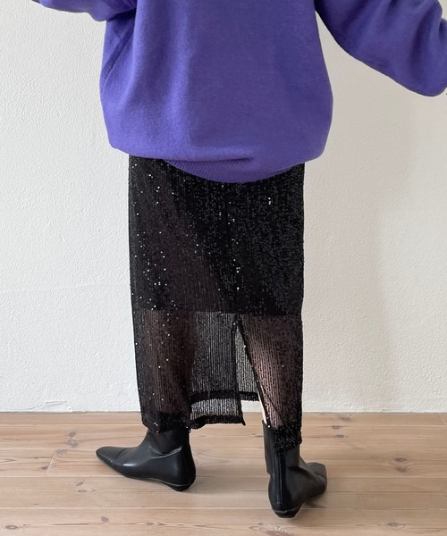 wee9s（ウィークス）の「"GIRAGIRA" disco skirt / ギラギラスパンコールディスコスカート（スカート・レディース・ブラック/シルバー/ゴールド・FREE）」の15枚目の写真