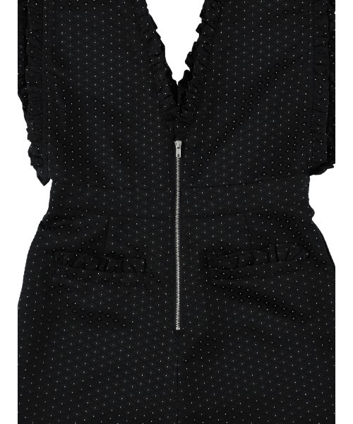 MIRO AMURETTE(ミロアミュレット)の「dot jacquard jumpsuit/ドットオールインワン(つなぎ/オールインワン・レディース・ブラック・SMALL/MEDIUM)」の6枚目の写真
