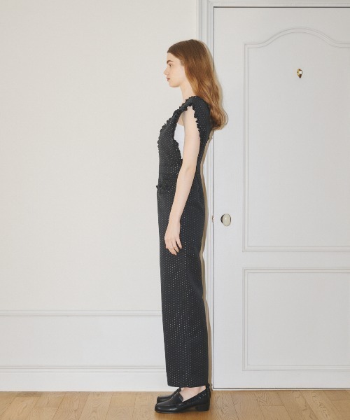 オールインワン・サロペット MEDAILLON JUMPSUIT MIRO AMURETTE（ミロアミュレット）の「dot jacquard jumpsuit