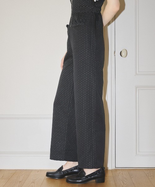 MIRO AMURETTE(ミロアミュレット)の「dot jacquard jumpsuit/ドットオールインワン(つなぎ/オールインワン・レディース・ブラック・SMALL/MEDIUM)」の5枚目の写真
