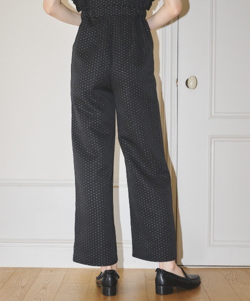 MIRO AMURETTE(ミロアミュレット)の「dot jacquard jumpsuit/ドットオールインワン(つなぎ/オールインワン・レディース・ブラック・SMALL/MEDIUM)」の8枚目の写真