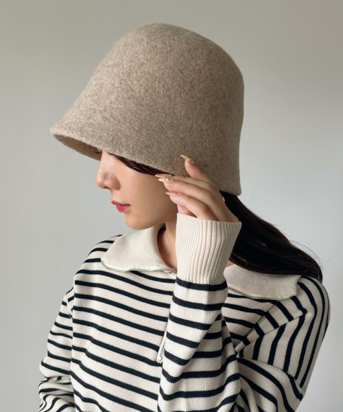 CLEA（クレア）の「ウールフェルト/バスクバケットハット（ハット・レディース・グレイッシュベージュ/ベージュ/ブラウン/ブラック・FREE）」の15枚目の写真