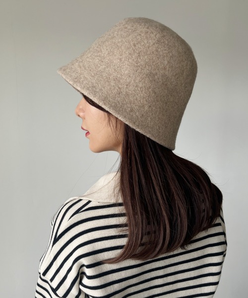 CLEA（クレア）の「ウールフェルト/バスクバケットハット（ハット・レディース・グレイッシュベージュ/ベージュ/ブラウン/ブラック・FREE）」の16枚目の写真