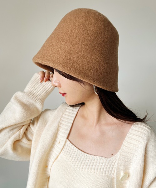 CLEA（クレア）の「ウールフェルト/バスクバケットハット（ハット・レディース・グレイッシュベージュ/ベージュ/ブラウン/ブラック・FREE）」の22枚目の写真