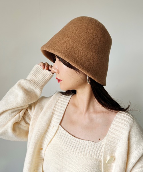 CLEA（クレア）の「ウールフェルト/バスクバケットハット（ハット・レディース・グレイッシュベージュ/ベージュ/ブラウン/ブラック・FREE）」の21枚目の写真