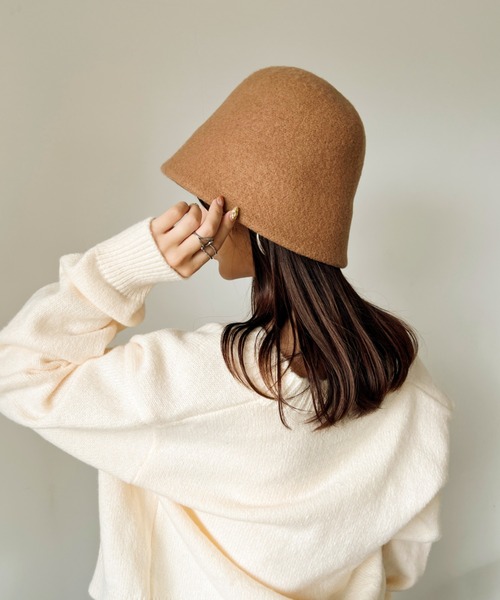 CLEA（クレア）の「ウールフェルト/バスクバケットハット（ハット・レディース・グレイッシュベージュ/ベージュ/ブラウン/ブラック・FREE）」の19枚目の写真