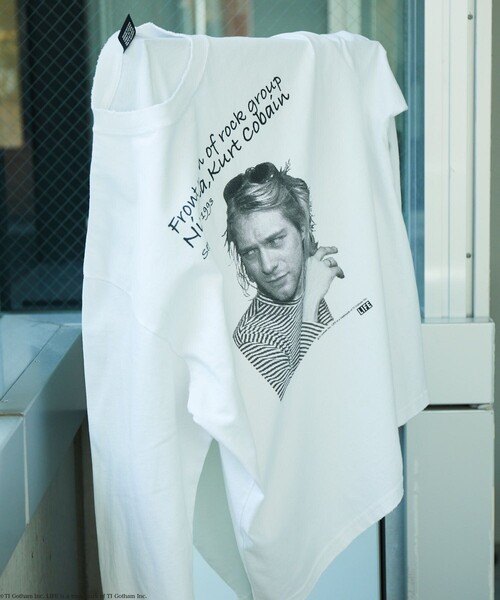 LIFE（ライフ）の「LIFE/ライフ 別注 Kurt Cobain コラボフォト L/S Tシャツ/ロングスリーブ（Tシャツ/カットソー・メンズ・チャコールグレー/オフホワイト・MEDIUM/LARGE）」の16枚目の写真