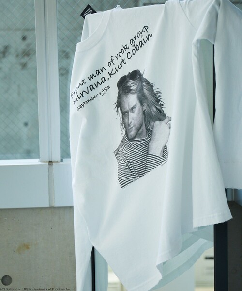 LIFE（ライフ）の「LIFE/ライフ 別注 Kurt Cobain コラボフォト L/S Tシャツ/ロングスリーブ（Tシャツ/カットソー・メンズ・チャコールグレー/オフホワイト・MEDIUM/LARGE）」の11枚目の写真