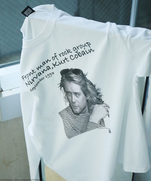 LIFE（ライフ）の「LIFE/ライフ 別注 Kurt Cobain コラボフォト L/S Tシャツ/ロングスリーブ（Tシャツ/カットソー・メンズ・チャコールグレー/オフホワイト・MEDIUM/LARGE）」の19枚目の写真