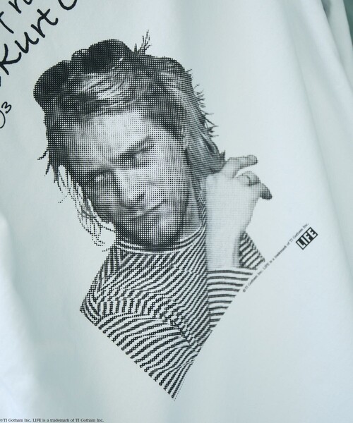 LIFE（ライフ）の「LIFE/ライフ 別注 Kurt Cobain コラボフォト L/S Tシャツ/ロングスリーブ（Tシャツ/カットソー・メンズ・チャコールグレー/オフホワイト・MEDIUM/LARGE）」の9枚目の写真