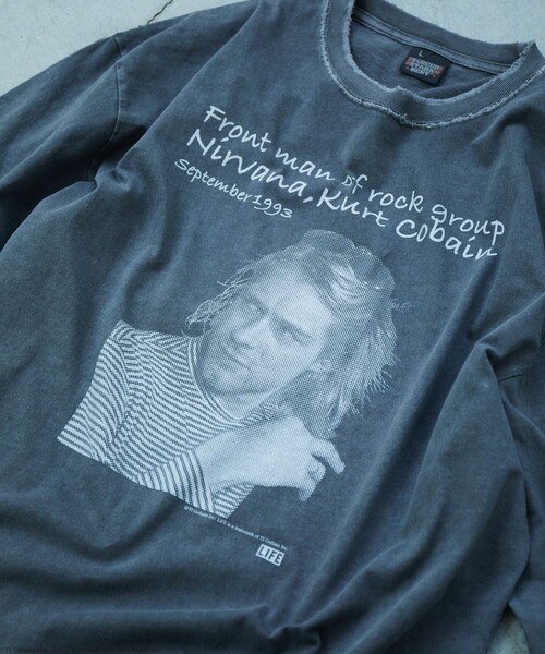 LIFE（ライフ）の「LIFE/ライフ 別注 Kurt Cobain コラボフォト L/S Tシャツ/ロングスリーブ（Tシャツ/カットソー・メンズ・チャコールグレー/オフホワイト・MEDIUM/LARGE）」の12枚目の写真