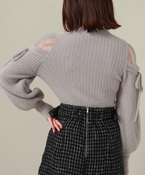 archives（アルシーヴ）の「ショルダーシアーリブフェザーニット（ニット/セーター・レディース・ブラック/ブルーグレー/ピンクベージュ/アイボリー・MEDIUM）」の20枚目の写真