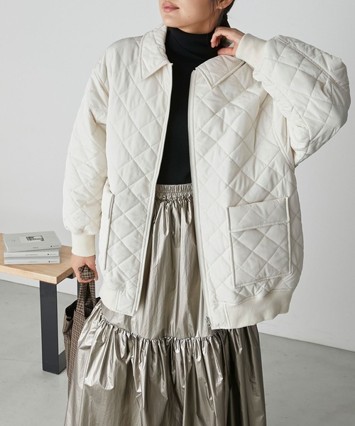 forksy.】ダイヤキルティングパフィーミドルジャケット forksy.│MONO