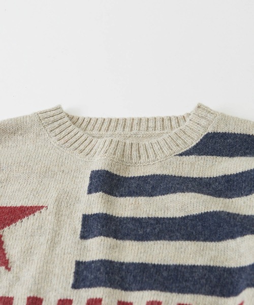 CUBE SUGAR（キューブシュガー）の「アンティークニット星条旗プルオーバー（ニット/セーター・レディース・ネイビー/ナチュラル・M）」の12枚目の写真