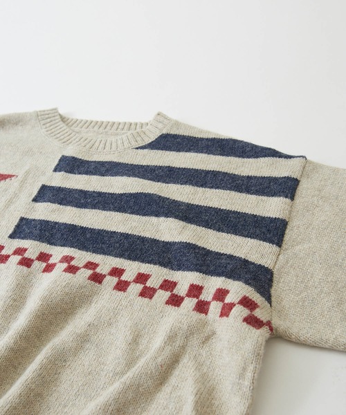 CUBE SUGAR（キューブシュガー）の「アンティークニット星条旗プルオーバー（ニット/セーター・レディース・ネイビー/ナチュラル・M）」の13枚目の写真