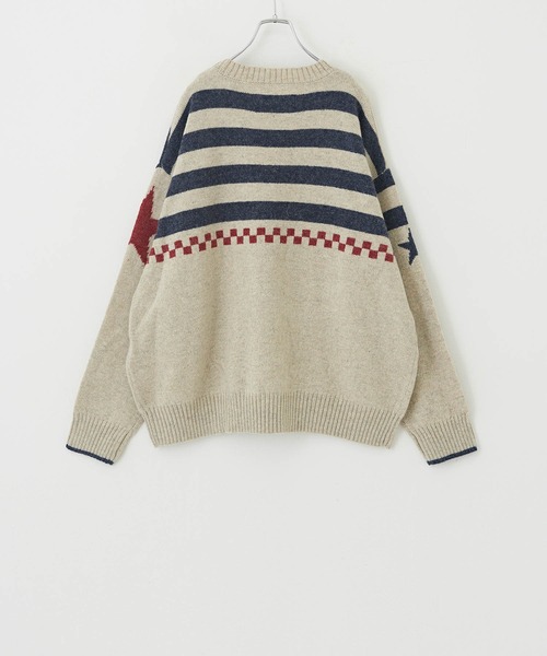 CUBE SUGAR（キューブシュガー）の「アンティークニット星条旗プルオーバー（ニット/セーター・レディース・ネイビー/ナチュラル・M）」の20枚目の写真