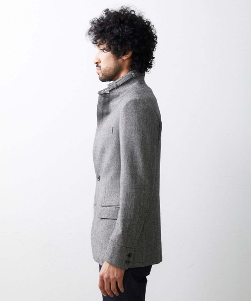 MICHEL KLEIN HOMME (ミッシェルクランオム)の「【2023年モデル】ランダムへリンボン柄コンバーチブルジャケット(テーラードジャケット・メンズ・ダークグレー・LARGE/MEDIUM/X-LARGE)」の4枚目の写真