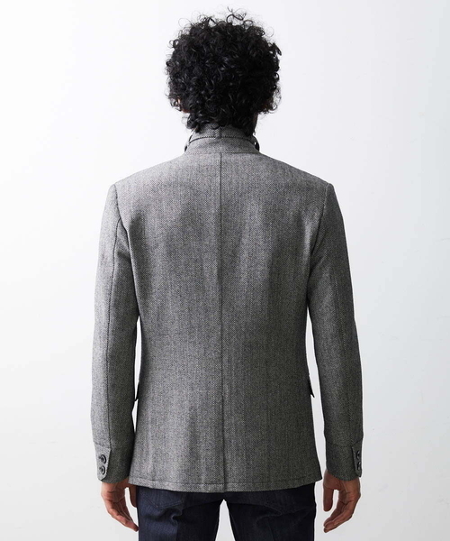 MICHEL KLEIN HOMME (ミッシェルクランオム)の「【2023年モデル】ランダムへリンボン柄コンバーチブルジャケット(テーラードジャケット・メンズ・ダークグレー・LARGE/MEDIUM/X-LARGE)」の5枚目の写真
