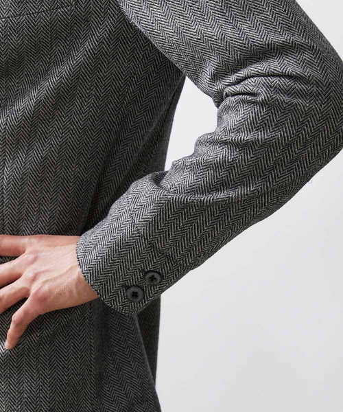 MICHEL KLEIN HOMME (ミッシェルクランオム)の「【2023年モデル】ランダムへリンボン柄コンバーチブルジャケット(テーラードジャケット・メンズ・ダークグレー・LARGE/MEDIUM/X-LARGE)」の7枚目の写真