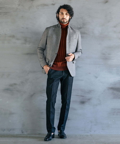 MICHEL KLEIN HOMME (ミッシェルクランオム)の「【2023年モデル】ランダムへリンボン柄コンバーチブルジャケット(テーラードジャケット・メンズ・ダークグレー・LARGE/MEDIUM/X-LARGE)」の14枚目の写真