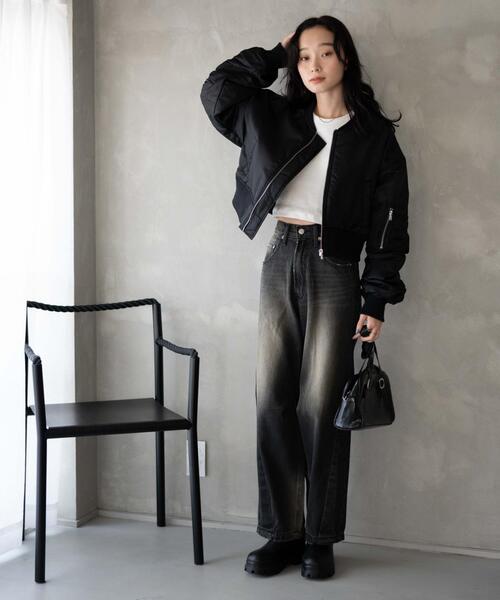 WEGO（ウィゴー）の「WEGO/ショートMA-1（MA-1・レディース・ブラック/カーキ・FREE）」の3枚目の写真