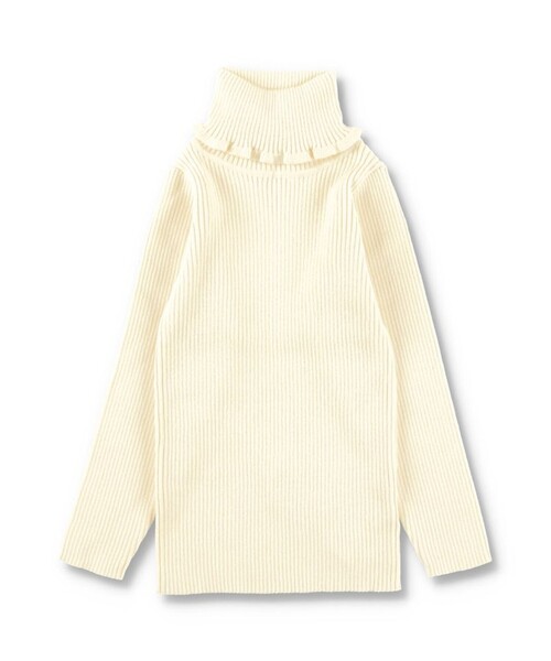 BRANSHES（ブランシェス）の「綿ナイロンリブニット（ニット/セーター・キッズ・ブラック/その他/キャメル/アイボリー・130/100/140/120/110/150）」の2枚目の写真