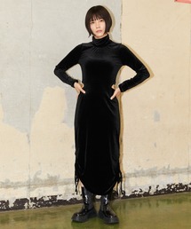 【ほげちゃんコラボ】SIDE SLIT VELOR ONEPIECE サイドスリットベロアワンピース