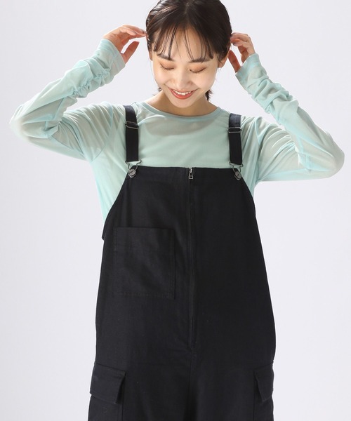 niko and...(ニコアンド)の「ベロアメッシュシャーリングTシャツ(Tシャツ/カットソー・レディース・グレー/ライトブルー/アイボリー・FREE)」の1枚目の写真