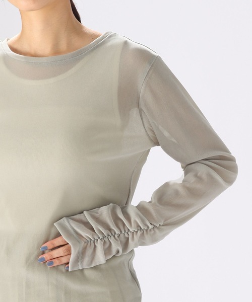 niko and...(ニコアンド)の「ベロアメッシュシャーリングTシャツ(Tシャツ/カットソー・レディース・グレー/ライトブルー/アイボリー・FREE)」の12枚目の写真