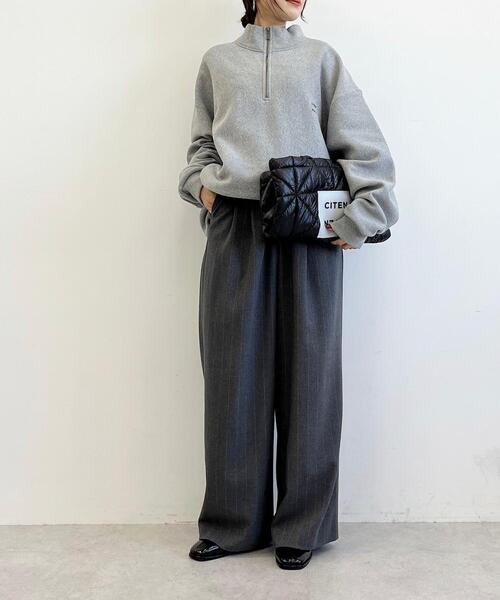 CITEN（シテン）の「＜CITEN＞ヒュージ リバース ハーフジップ スウェット（スウェット・メンズ・ホワイト/ダークグレー/グレー/ブラック・S/M/L）」の11枚目の写真