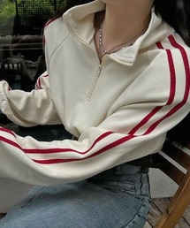 SPORTYラインクロップドハーフジップスウェット