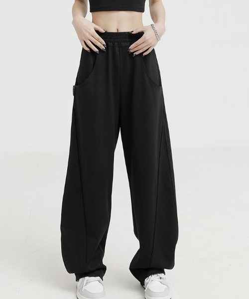 Vipoa（ヴィポア）の「ラインベーシックスウェットパンツ（スウェットパンツ・レディース・アイボリー/ブラック/グレー・FREE）」の8枚目の写真