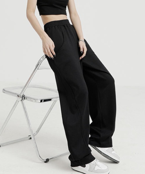 Vipoa（ヴィポア）の「ラインベーシックスウェットパンツ（スウェットパンツ・レディース・アイボリー/ブラック/グレー・FREE）」の11枚目の写真