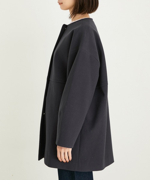 le cercle ADAM ET ROPE'(ルセルクルアダムエロペ)の「ジャージメルトンミドル丈コート(その他アウター・レディース・ブラウン系その他3/ラベンダー/チャコールグレー/キナリ・FREE)」の11枚目の写真