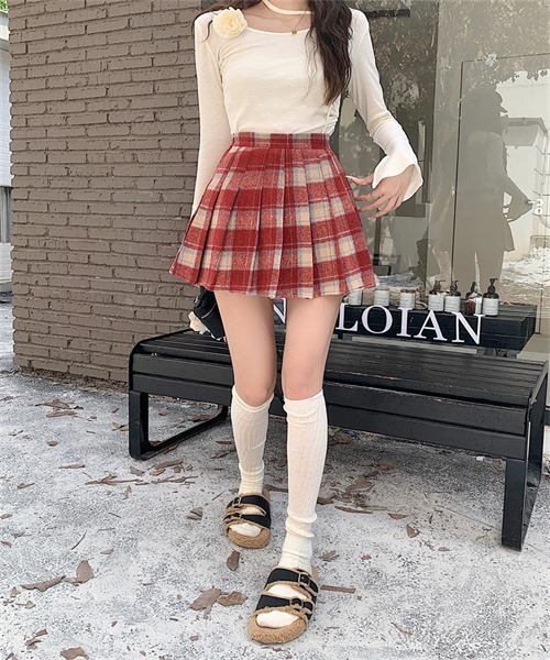 セール】チェック柄プリーツ ミニスカート（スカート）｜Dream garden